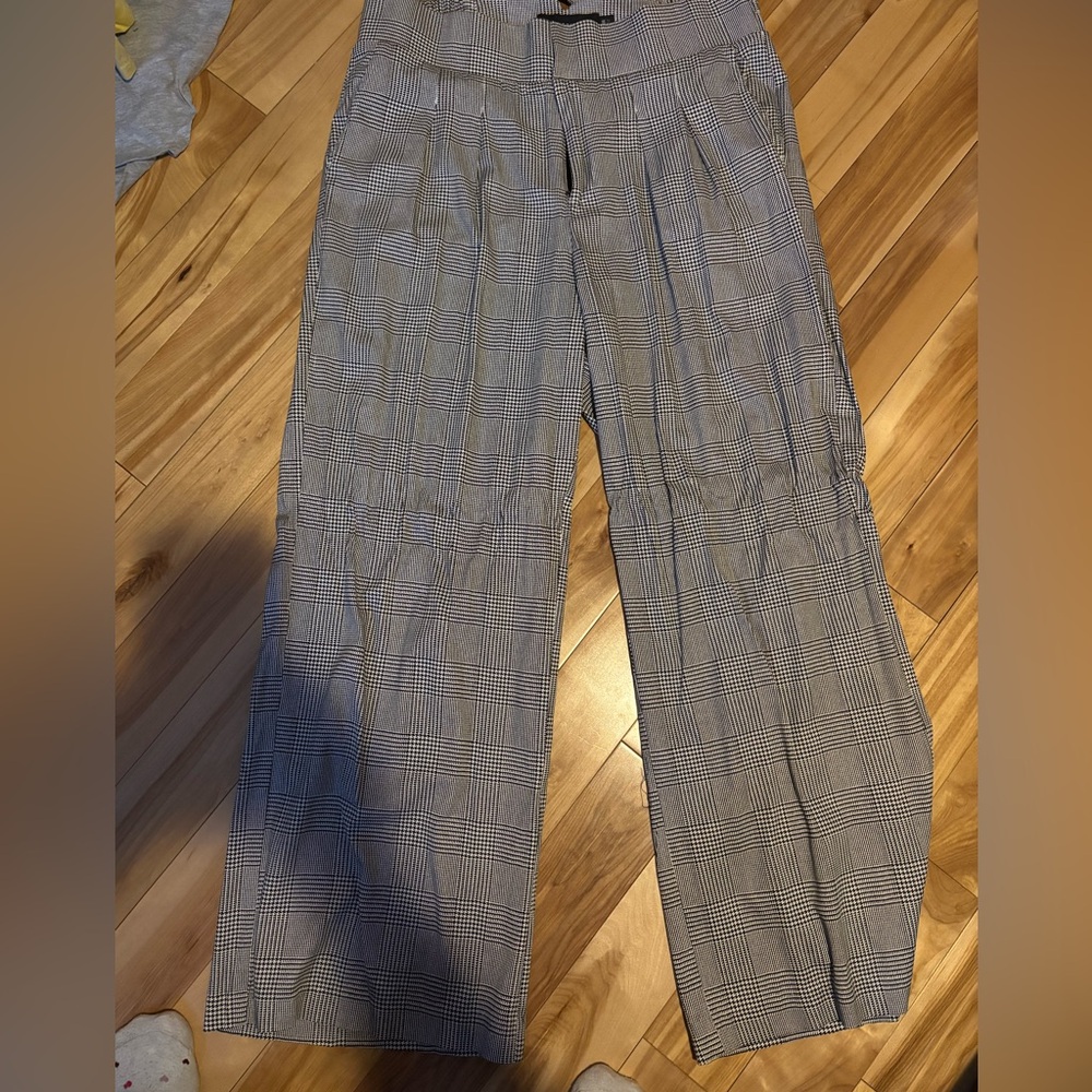 Torrid black and white Plaid Wide Leg Pants